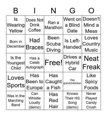 BCRC BINGO  Bingo Card