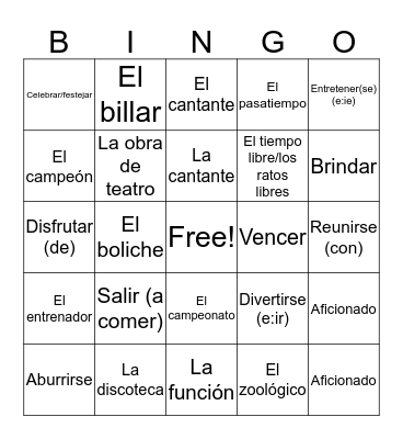 D3 L2 conextos vocabulary Bingo Card