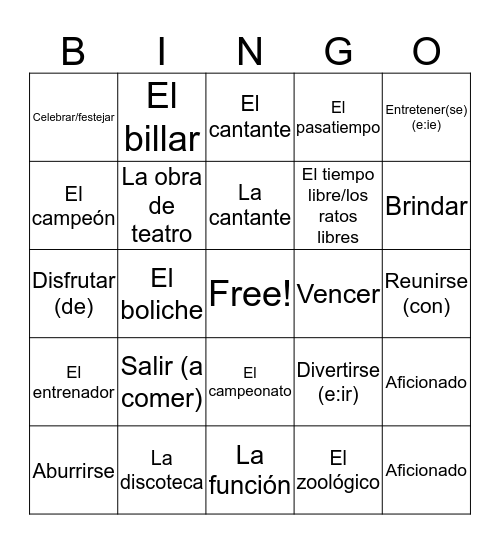 D3 L2 conextos vocabulary Bingo Card