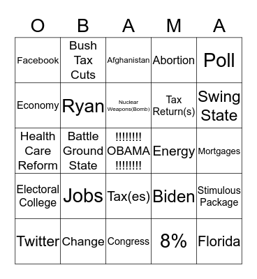 FOUR MORE YEARS!!!! Bingo Card