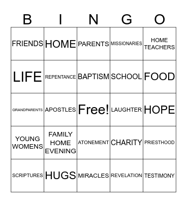 GRATITUDE BINGO Card