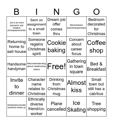 Christmas Movie BINGO Card