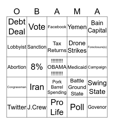 FOUR MORE YEARS!!!! Bingo Card