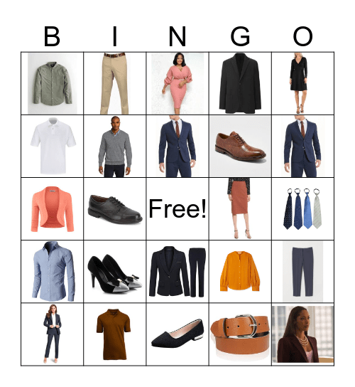 Office Wear Bingo Card