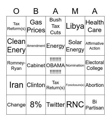 FOUR MORE YEARS!!!! Bingo Card