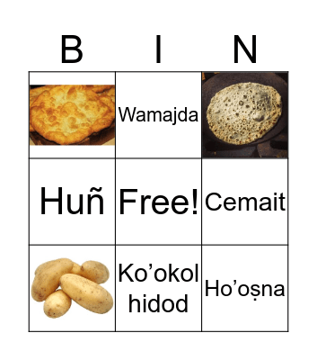 Thanksgiving Words Bingo Card