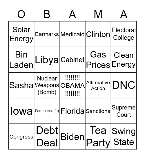 FOUR MORE YEARS!!!! Bingo Card