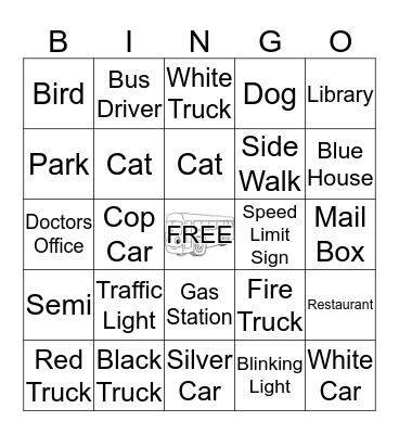 Bus Bingo Card