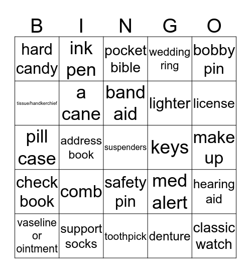 I Got It!!! Bingo Card