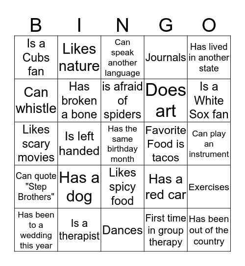 Find Someone Who . . . Bingo Card