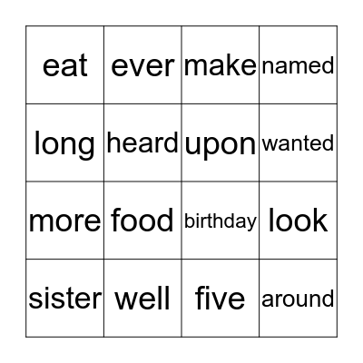 Green Cloud Word Bingo Card