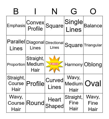 Principals of Hair Design Bingo Card