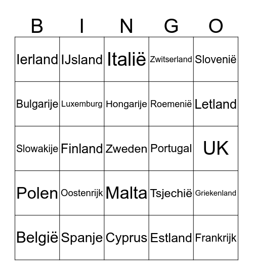 Landen Bingo Card