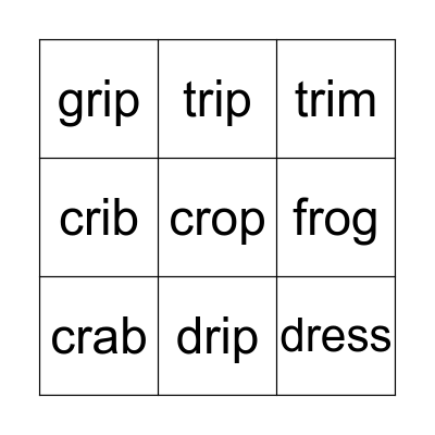 R- blends! Bingo Card