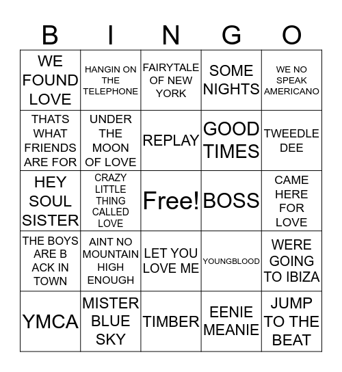 PROSSECO TIME Bingo Card