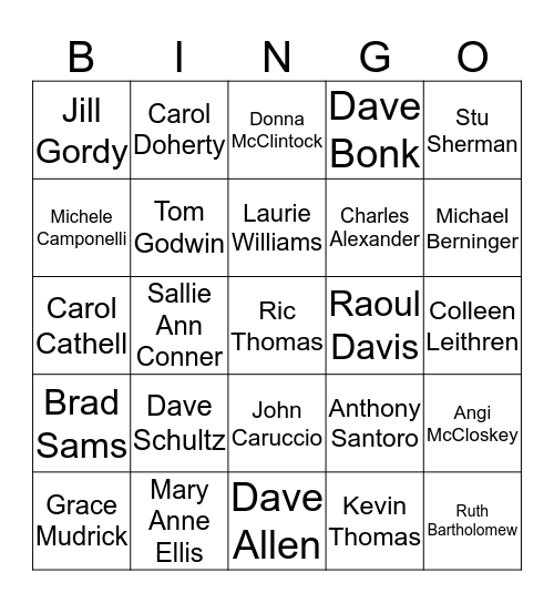Rotarian Bingo Card