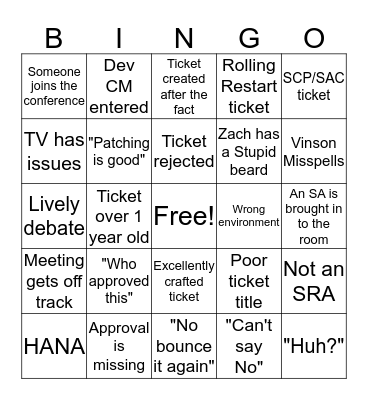 CCB Bingo Card