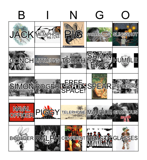 Lord Of The Flies Bingo Card