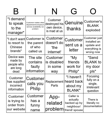 AVA Bingo Card