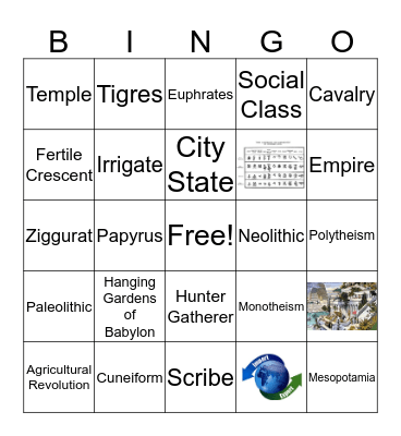 Ancient Civilizations Bingo Card