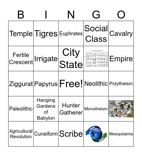 Ancient Civilizations Bingo Card