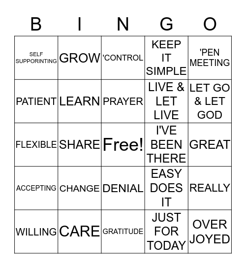 AFG BINGO Card