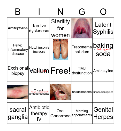 STD/ PSYCHIATRIC DRUGS BINGO Card