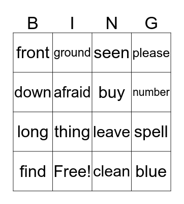 WWW Bingo Card