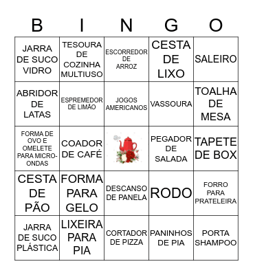 CHÁ DE COZINHA Bingo Card