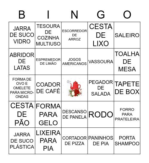 CHÁ DE COZINHA Bingo Card