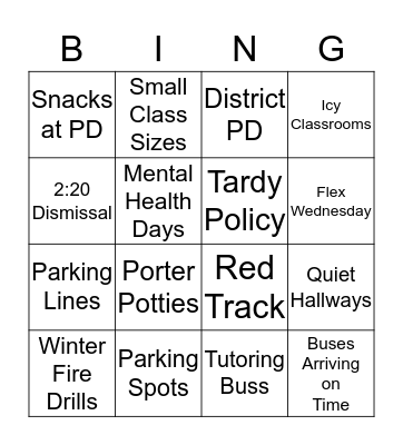 We are thankful for...Bingo Ed. Bingo Card