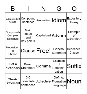 3rd Six Weeks Test Review Bingo! Bingo Card