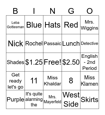 Melave Malka Bingo! Bingo Card