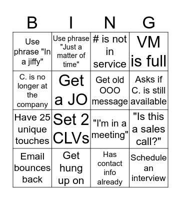 Blitz Bingo Card