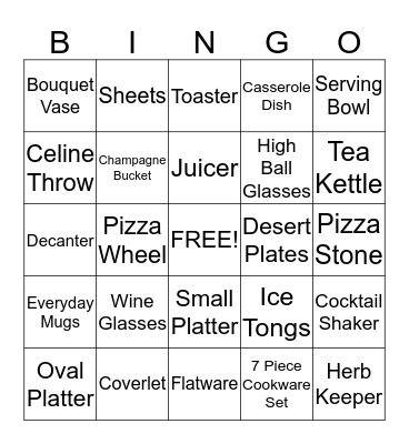 Lauren's Bridal Shower Saturday  April 26th, 2014 Bingo Card