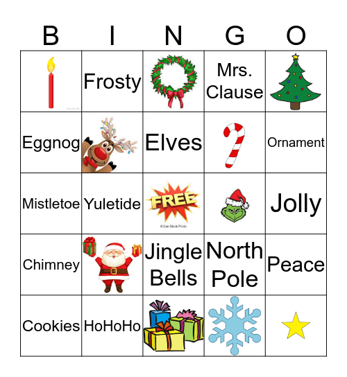 Coop Christmas Bingo Card