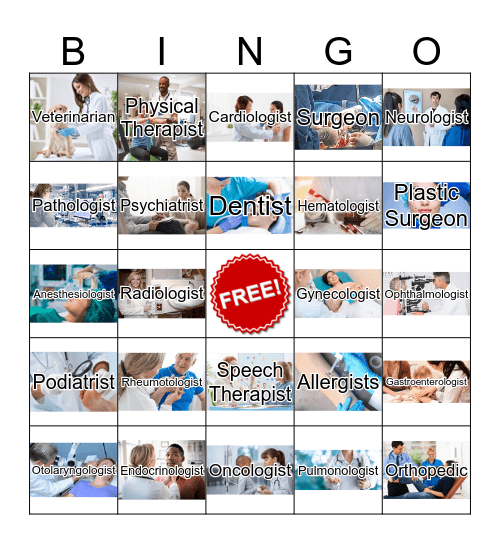 Teen Bingo Business Class-Medical Office Bingo Card