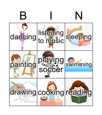 BingoFree-Time Activities Bingo Card