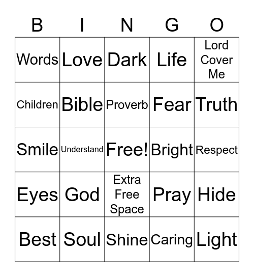 Shine Bright in his Light Bingo Card