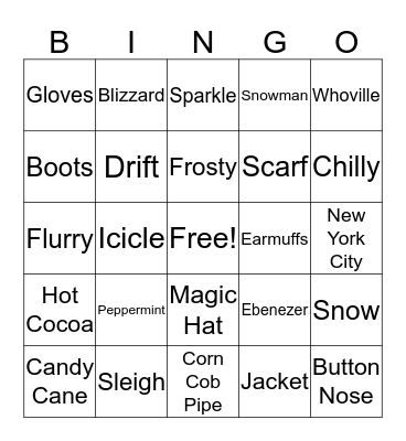 Holiday BINGO Card