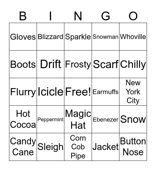 Holiday BINGO Card