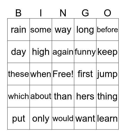GLL BINGO Card