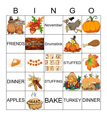 THANKSGIVING Bingo Card