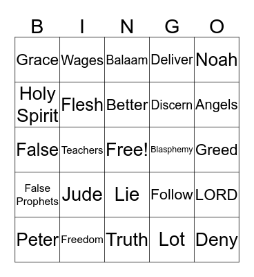 False Prophets Bingo Card