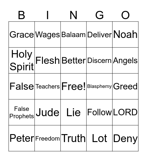 False Prophets Bingo Card