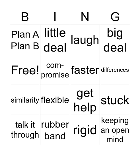 Flexy BINGO Cards Bingo Card