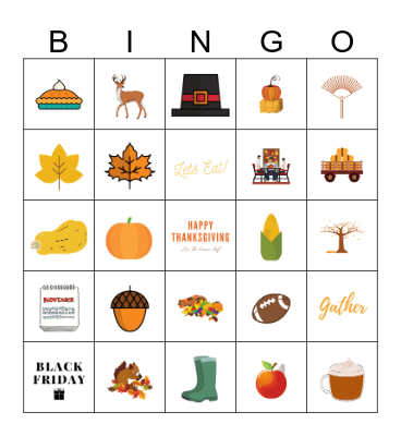 Thanksgiving Bingo Card