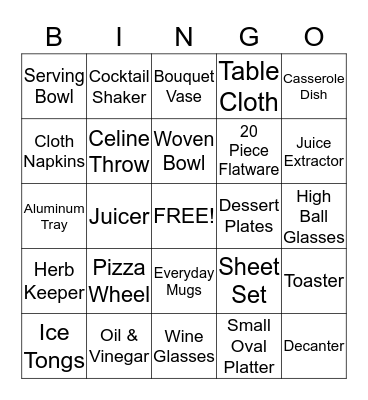 Lauren's Bridal Shower 2014! Bingo Card
