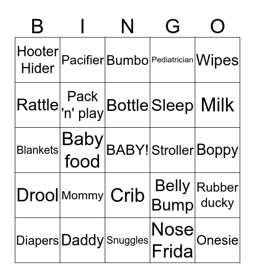 BABY Bingo Card