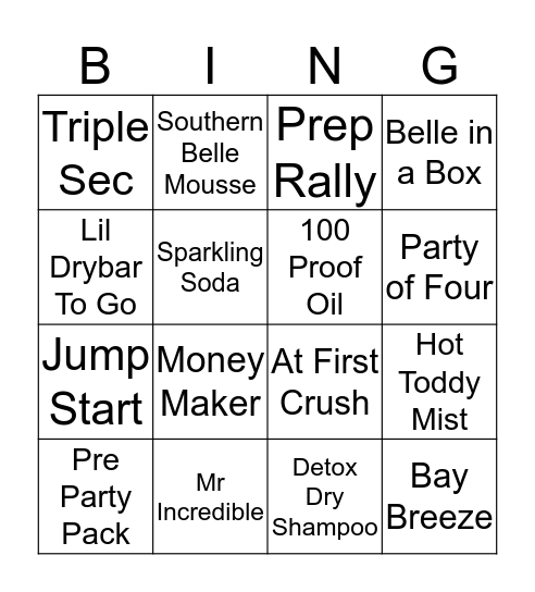 Paige Bingo Card